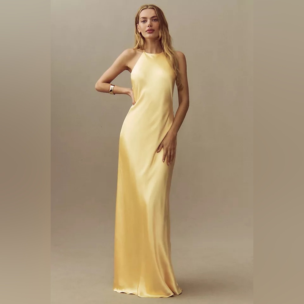 Reformation Jeany Silk Dress Sunshine